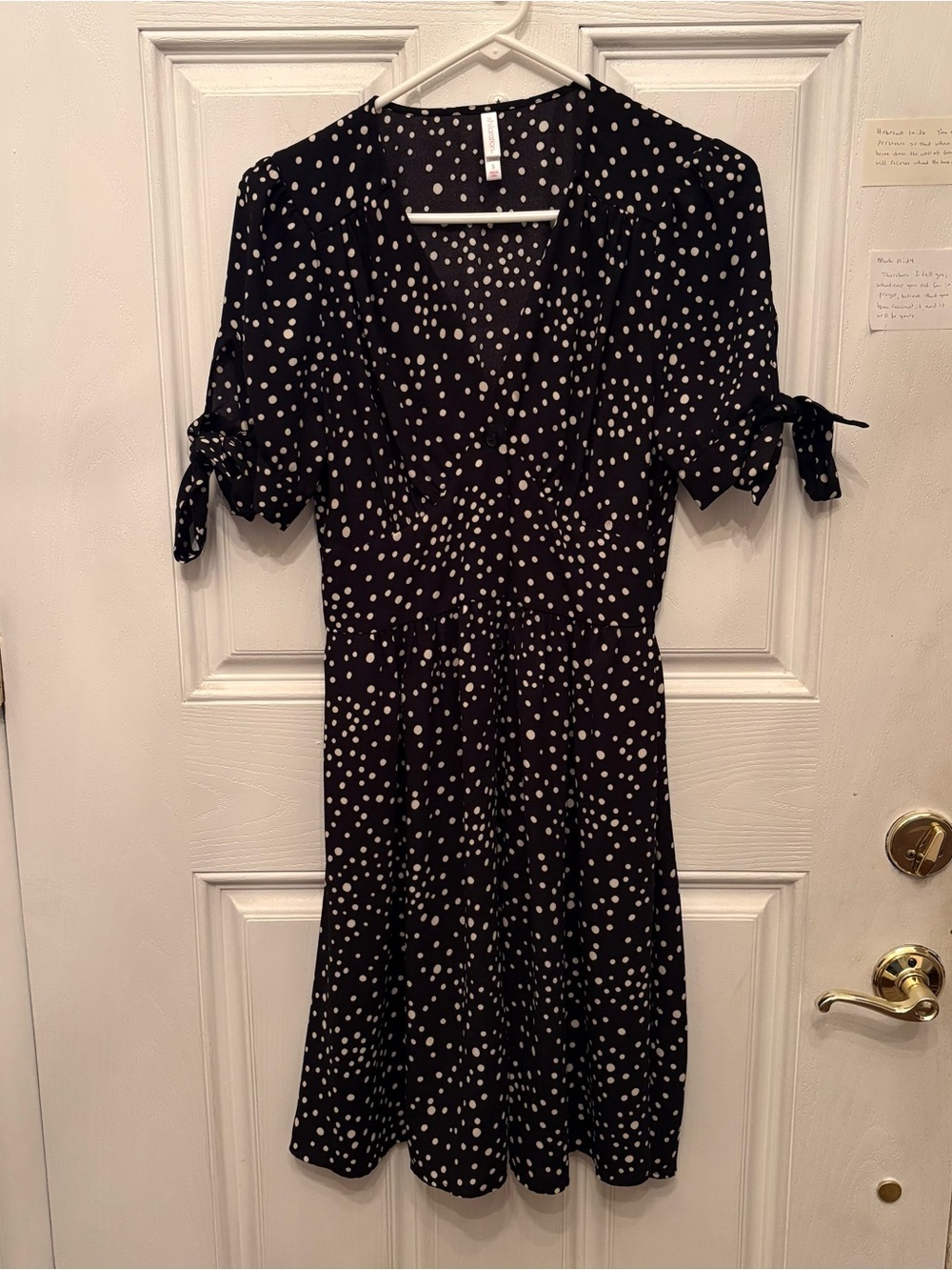 Xhilaration Black and White Polka Dot Midi Dress